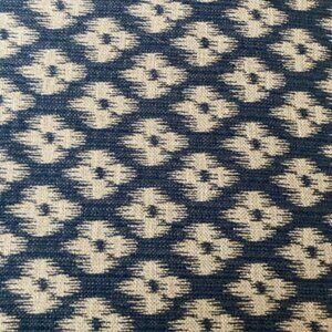 4.5 Yards of Kashmir Fabrics Lanka Ikat in Indigo and Cream